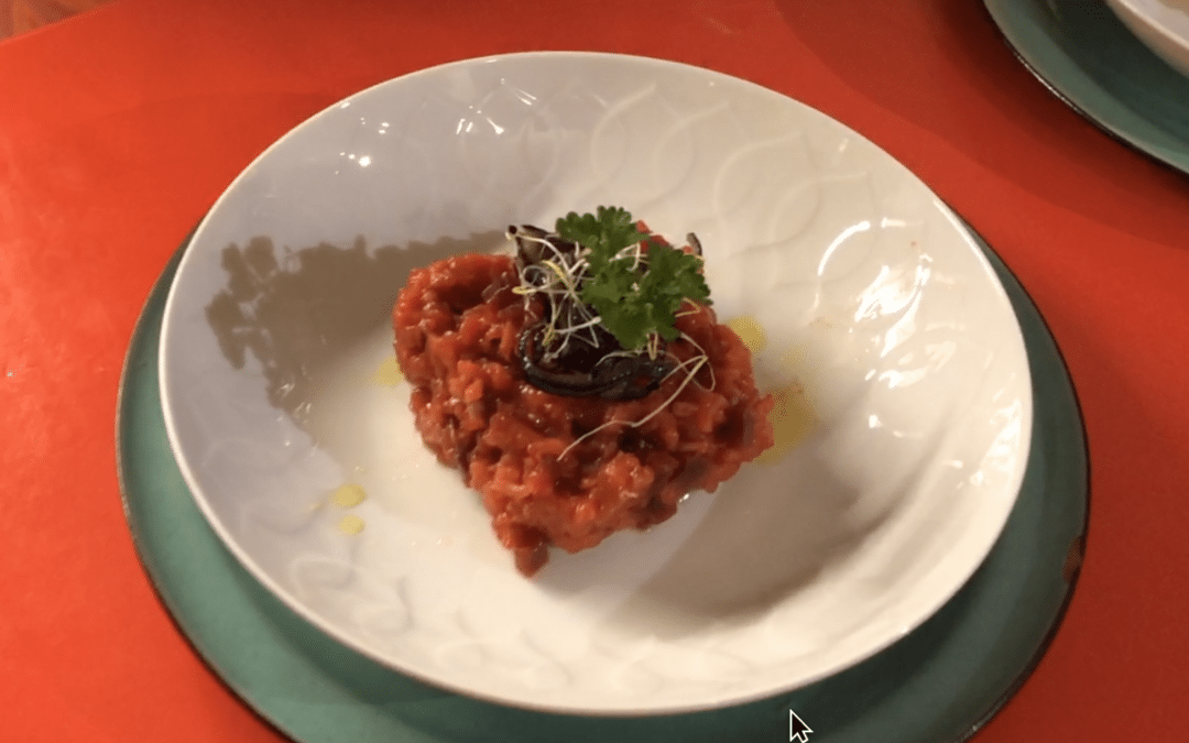Risotto créole à la betterave rouge